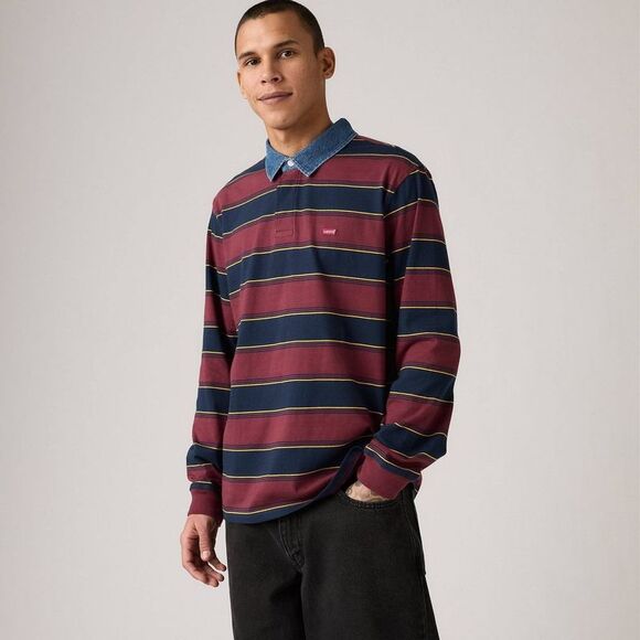 Levi's Other - Levi's -  Men's Rugby Long Sleeve Polo Shirt - Burgun Burgundy